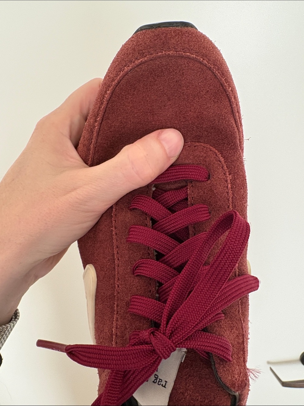 rag & bone Burgundy Suede Runner Sneakers with Cream Accent - Picture 11 of 13